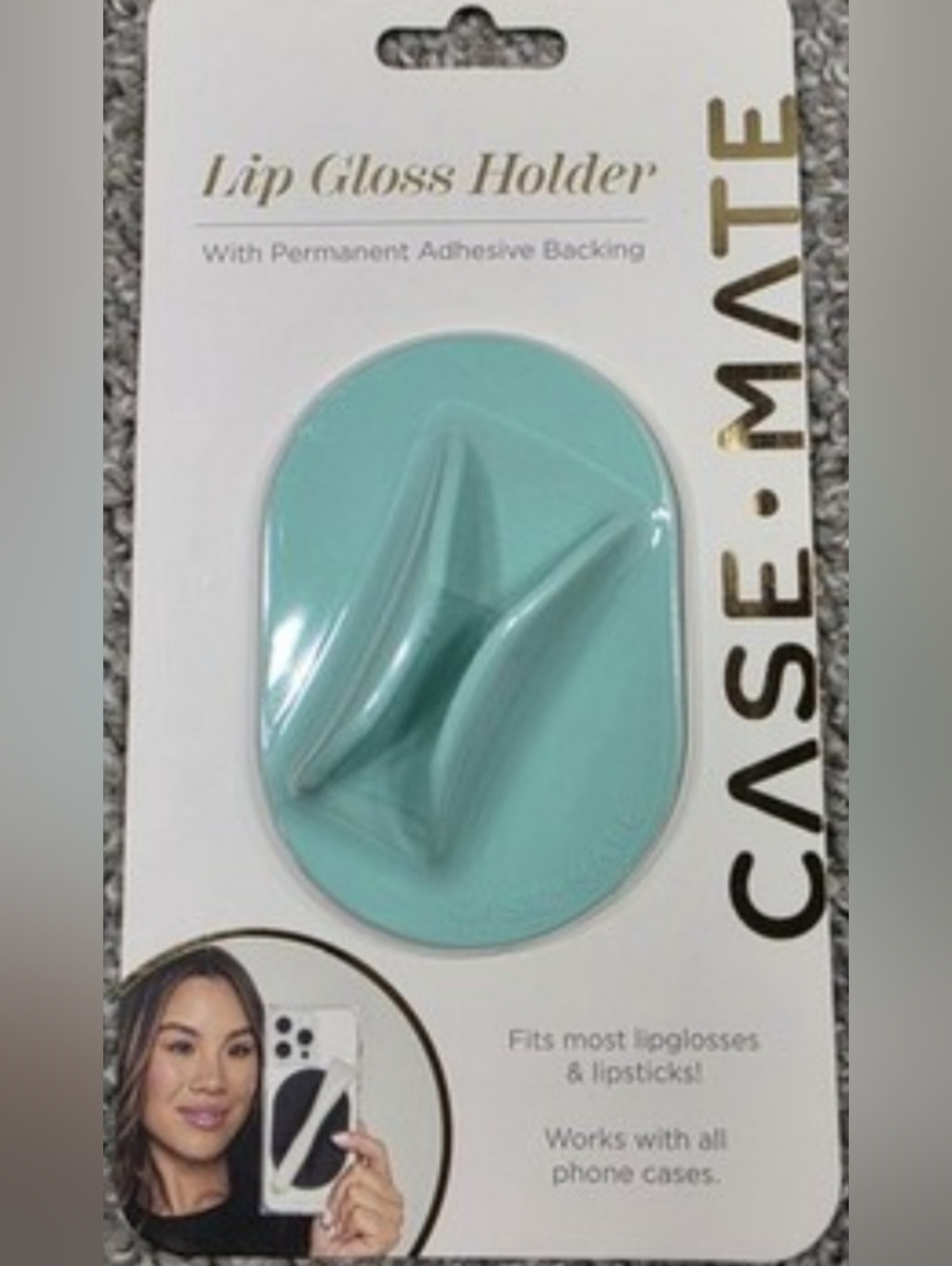 Case-Mate Lip Gloss Holder Permanent Adhesive Phone Case Mount Green